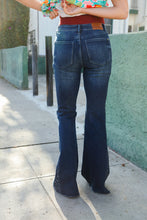 Load image into Gallery viewer, Judy Blue Sapphire Side Panel Mid Rise Rhinestone Flare Leg Jeans
