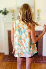 Load image into Gallery viewer, Tangerine Floral Banded V Neck Sleeveless Top
