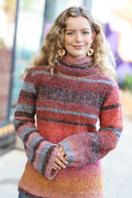 Load image into Gallery viewer, Going My Way Stripe Boucle Turtleneck Sweater
