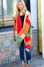Load image into Gallery viewer, Latte Ready Color Block Open Knit Cardigan
