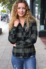 Load image into Gallery viewer, Casual Chic Plaid Button Down Long Sleeve Top in Army Green
