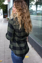 Load image into Gallery viewer, Casual Chic Plaid Button Down Long Sleeve Top in Army Green
