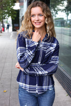 Load image into Gallery viewer, Casual Chic Plaid Button Down Long Sleeve Top in Blue
