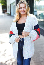 Load image into Gallery viewer, Ivory Multicolor Mixed Thread Bubble Sleeve Cardigan
