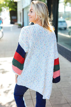 Load image into Gallery viewer, Ivory Multicolor Mixed Thread Bubble Sleeve Cardigan
