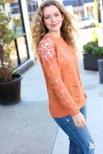 Load image into Gallery viewer, Feeling Fun Pointelle Shoulder Lace Sweater in Peach
