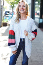 Load image into Gallery viewer, Ivory Multicolor Mixed Thread Bubble Sleeve Cardigan
