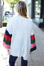 Load image into Gallery viewer, Ivory Multicolor Mixed Thread Bubble Sleeve Cardigan
