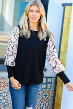 Load image into Gallery viewer, Date Night Velvet Floral Mesh Bubble Sleeve Top
