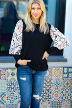 Load image into Gallery viewer, Date Night Velvet Floral Mesh Bubble Sleeve Top
