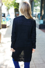 Load image into Gallery viewer, Striped Knit Open Cardigan in Black
