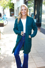 Load image into Gallery viewer, Striped Knit Open Cardigan in Hunter Green
