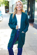 Load image into Gallery viewer, Striped Knit Open Cardigan in Hunter Green
