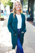 Load image into Gallery viewer, Striped Knit Open Cardigan in Hunter Green
