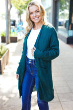 Load image into Gallery viewer, Striped Knit Open Cardigan in Hunter Green
