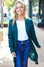 Load image into Gallery viewer, Striped Knit Open Cardigan in Hunter Green
