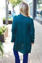 Load image into Gallery viewer, Striped Knit Open Cardigan in Hunter Green
