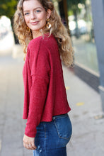 Load image into Gallery viewer, Stay Awhile Ribbed Dolman Cropped Sweater in Red
