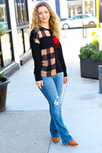 Load image into Gallery viewer, Run With It Red &amp; Fawn Plaid Color block Outseam Top
