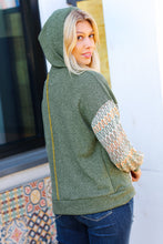 Load image into Gallery viewer, Foliage Frenzy Slouchy Hacci Corded Vintage Chevron Hoodie
