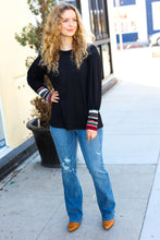 Load image into Gallery viewer, Dream On Multicolor Stripe Banded Puff Sleeve Top
