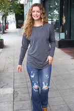 Load image into Gallery viewer, Casual Chic Solid Grey Fitted Long Sleeve Terry Pullover
