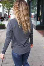 Load image into Gallery viewer, Casual Chic Solid Grey Fitted Long Sleeve Terry Pullover
