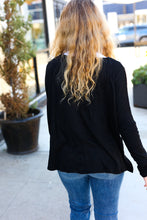 Load image into Gallery viewer, Midnight Moments Sublime Black Hacci Dolman Pocketed Sweater Top
