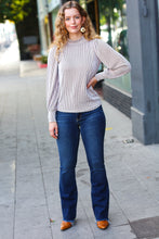 Load image into Gallery viewer, On Your Way Ribbed Mock Neck Puff Sleeve Top in Camel
