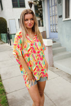 Load image into Gallery viewer, Casual Chic Multicolor Abstract V Neck Dolman Sleeve Top
