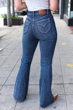 Load image into Gallery viewer, Judy Blue Dark Wash High Rise Flare Back Pocket Detail Jeans
