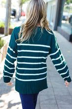 Load image into Gallery viewer, Stand Out Striped Oversized Knit Sweater in Hunter Green
