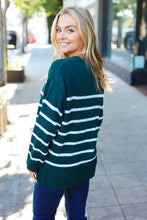 Load image into Gallery viewer, Stand Out Striped Oversized Knit Sweater in Hunter Green
