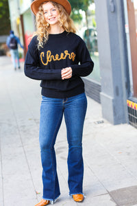 "Cheers" Embroidered Chunky Sweater