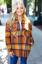 Load image into Gallery viewer, You Got This Camel Plaid Quilt Lined Button Down Shacket
