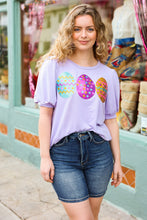 Load image into Gallery viewer, Adorable Sequin Easter Egg Terry Top in Lilac
