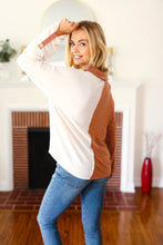 Load image into Gallery viewer, Start Your Day Half &amp; Half Collared Notched Neck Top in Rust
