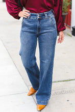 Load image into Gallery viewer, Judy Blue High Rise Double Button Crisscross Detail Wide Leg Jeans
