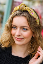 Load image into Gallery viewer, Glitter Top Knot Headband in Gold
