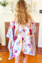 Load image into Gallery viewer, In Your Dreams Ivory Floral Border Print Open Kimono
