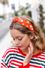 Load image into Gallery viewer, Red Snowman Christmas Top Knot Headband
