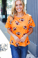 Load image into Gallery viewer, Game Day Football Print Knit Top in Orange
