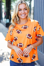 Load image into Gallery viewer, Game Day Football Print Knit Top in Orange
