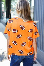 Load image into Gallery viewer, Game Day Football Print Knit Top in Orange
