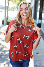 Load image into Gallery viewer, Game Day Football Print Knit Top in Auburn
