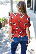 Load image into Gallery viewer, Game Day Football Print Knit Top in Auburn
