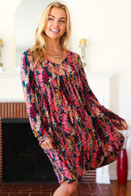 Load image into Gallery viewer, Eyes On You Hunter Green Floral Long Sleeve Babydoll V Neck Dress
