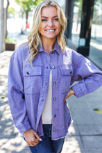 Load image into Gallery viewer, Be Bold In Purple Haze Frayed Denim Jacket
