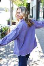 Load image into Gallery viewer, Be Bold In Purple Haze Frayed Denim Jacket
