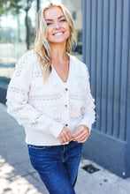 Load image into Gallery viewer, Everyday Cream Pom Pom Button Down Cardigan
